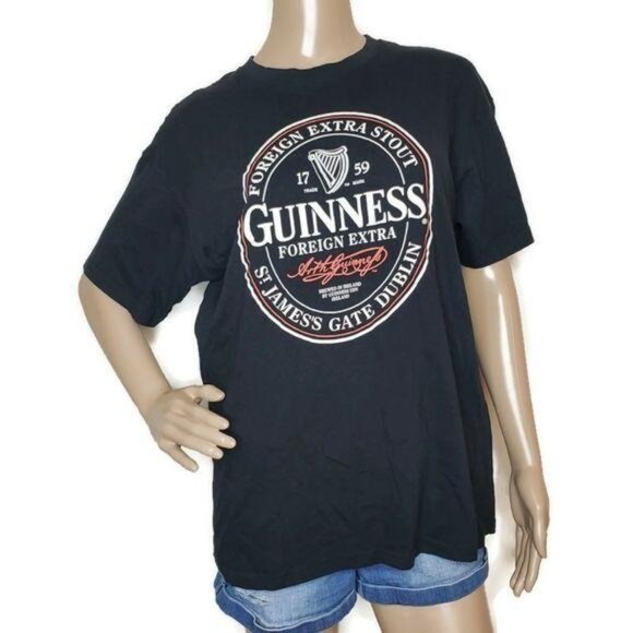 Guinness beer Foreign Extra Stout Black T-Shirt L Relaxed Official Merchandise - Picture 2 of 6